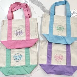 Trader Joe’s Pastel Mini Canvas Tote Bags 2025 Limited Edition